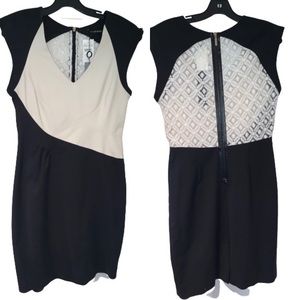 Black Halo Contrast Lace Satin Sheen dress NWT ✨